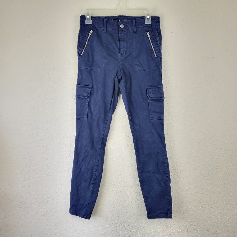Level 99 Blue Cargo Skinny Pants 27